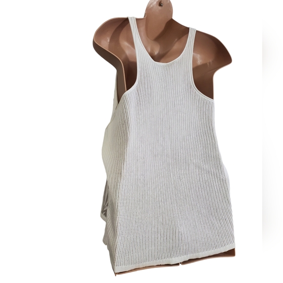 Lane Bryant Palm Burnout Ribbed Tank/Swimsuit Cover-up White ~ NWT Sz 26/28 - Picture 6 of 12